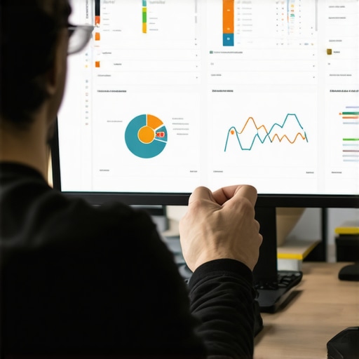 Advanced Local SEO Strategy Analysis Digital marketer analyzing GMB insights for local SEO optimization.