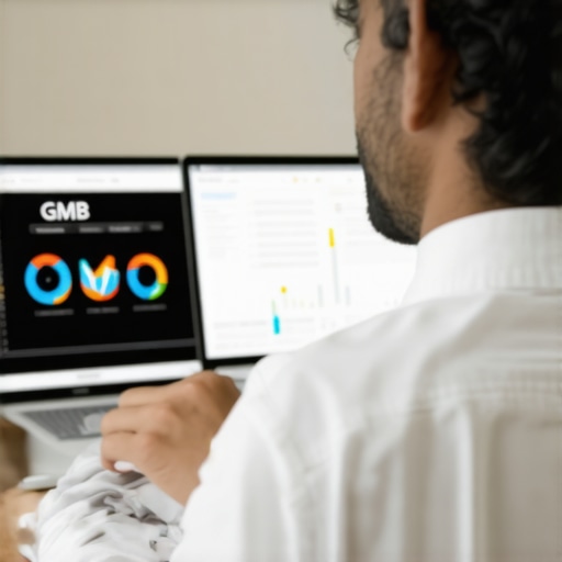 Person reviewing Google My Business analytics on a computer screen.