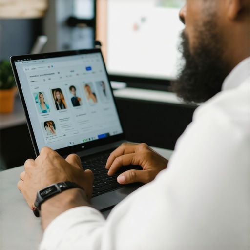 Business owner uploading images to Google My Business