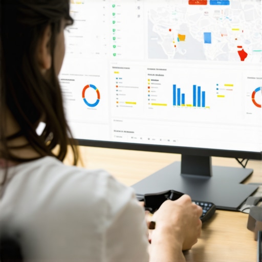 Person reviewing local SEO analytics and maps data on a laptop