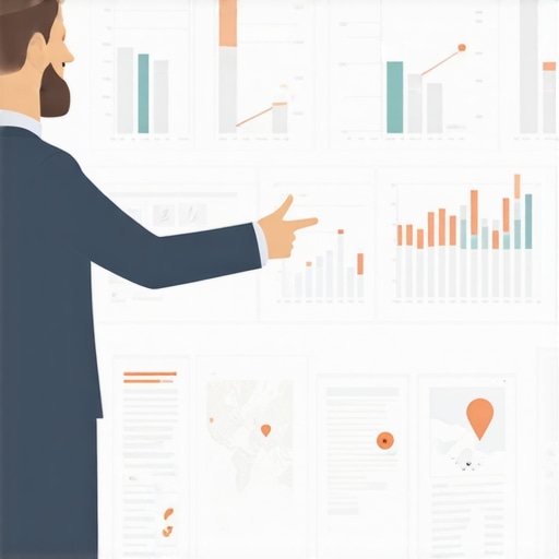 Business owner reviewing search ranking graphs and maps on digital devices.