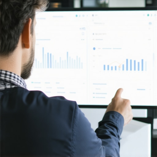 Local SEO Expert Analyzing GMB Data A digital dashboard displaying analytics of Google My Business performance.