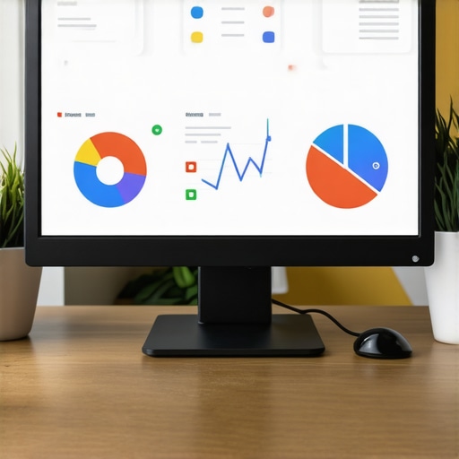 Workspace with SEO analytics tools.