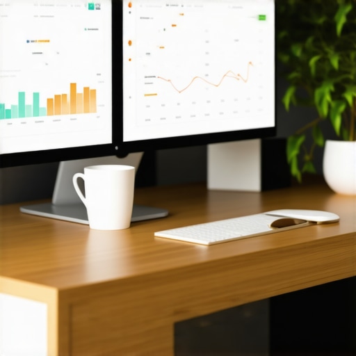 A person analyzing Google My Business and local SEO tools on a digital screen in a modern office