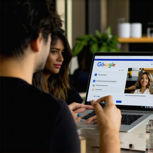 Business owners updating GMB profiles with digital tools