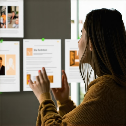 Business owner updating Google My Business profile on a laptop with review and photo icons.