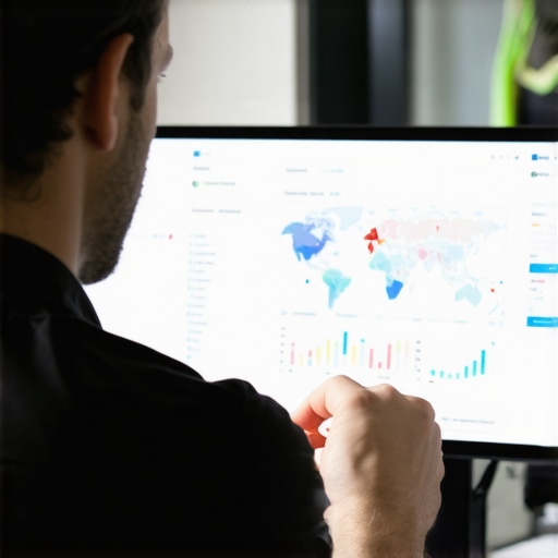 Business owner reviewing local SEO and map pack performance on a digital dashboard