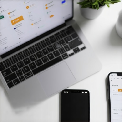 Close-up of a workspace featuring SEO software interfaces for local business visibility management.