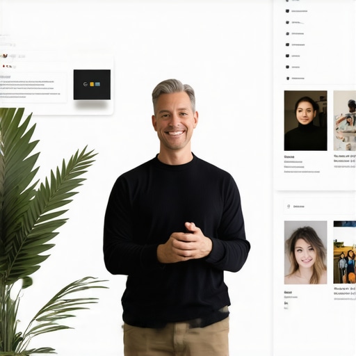 Business owner updating GMB profile with data and images