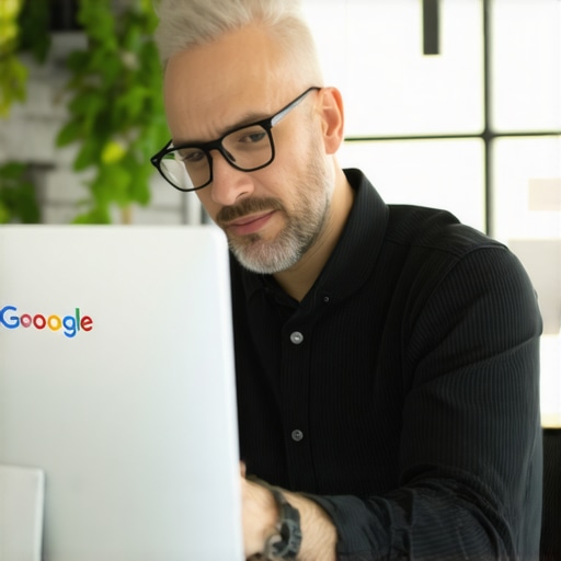 Business owner editing GMB profile on computer