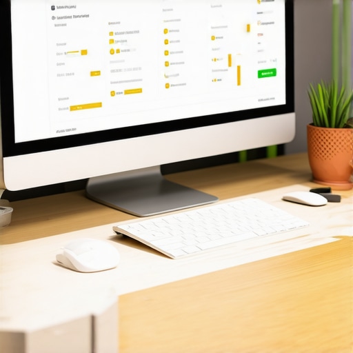 Computer monitor displaying analytics dashboards for local SEO and GMB management.