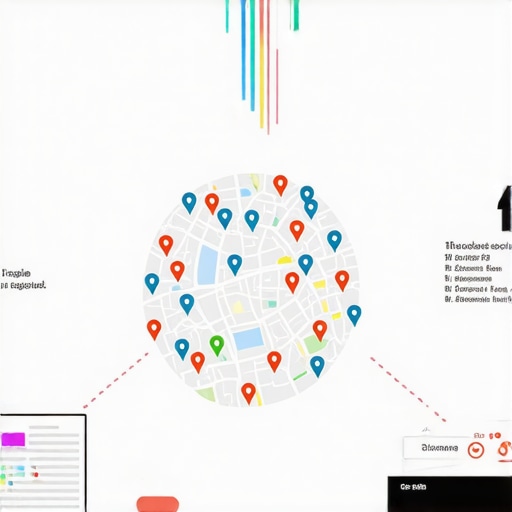 Infographic illustrating various local SEO factors like reviews, backlinks, behavioral signals, and content.